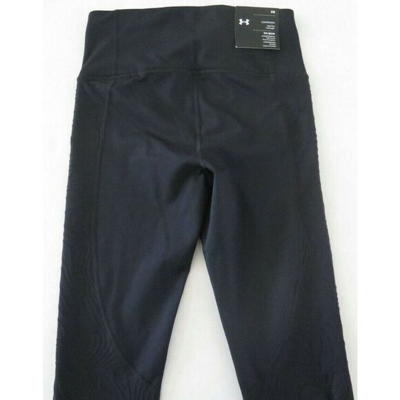 Under Armour 1356392 001 Women's Sz XS Black ColdGear Rush Full Length Leggings - Picture 4 of 8